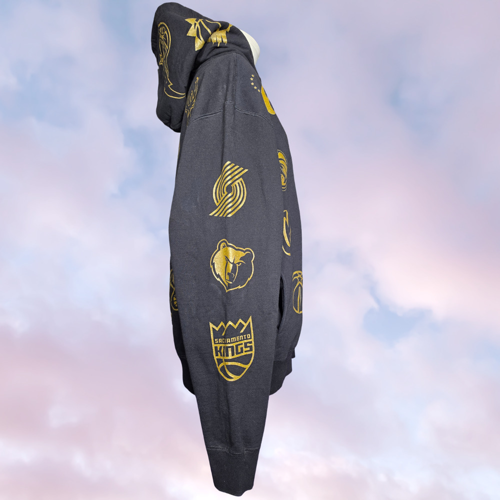 OVO October's Very Own NBA Team Icons Black Gold Streetwear OG Owl Hoodie Sz M - Picture 4 of 9